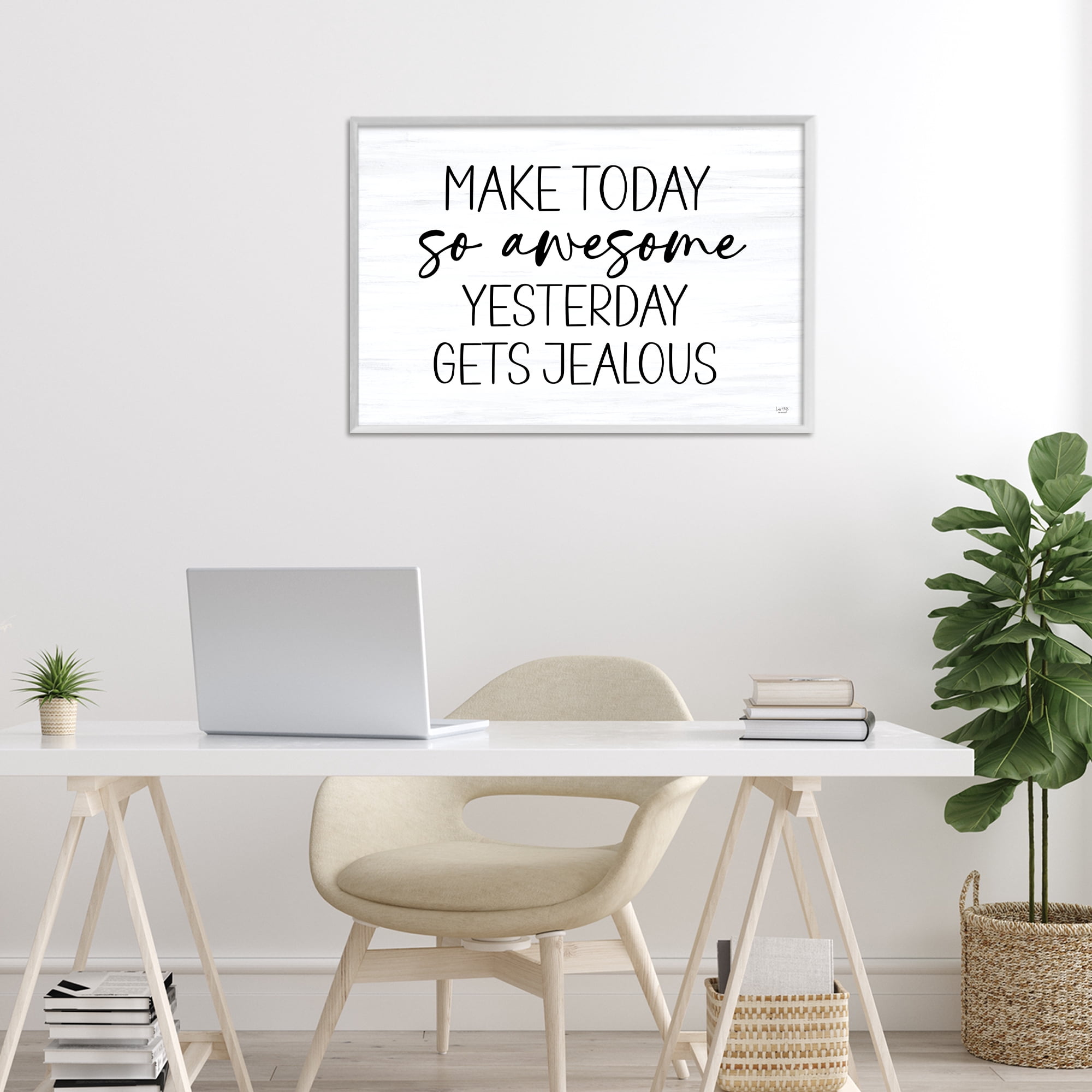 Stupell Industries Today So Awesome Yesterday Jealous White Framed Giclee Art, design by Lux + Me Designs