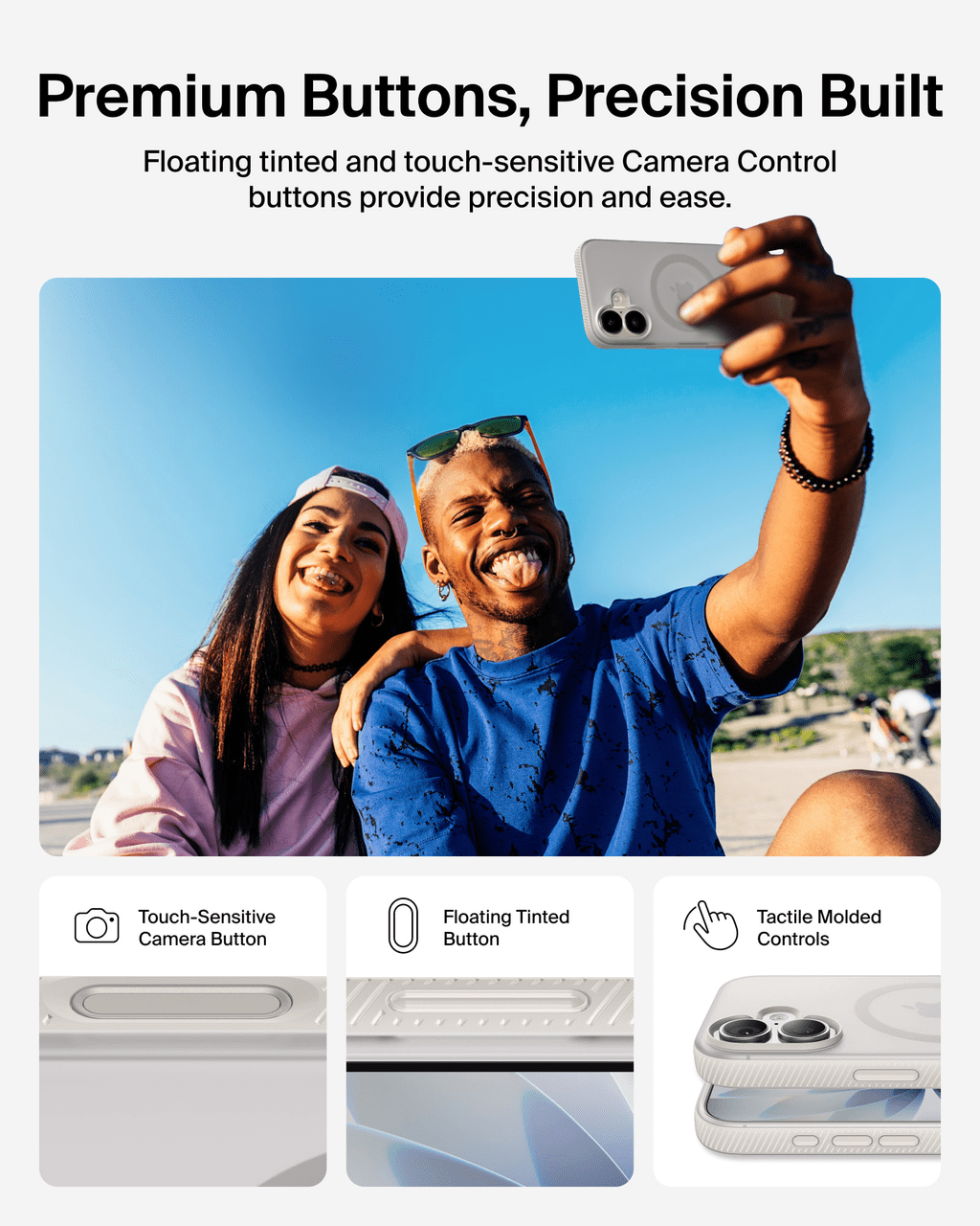 Belkin for iPhone 17 Case, Grip, MagSafe Compatible w/Anti-Scratch & Anti-Yellowing Coating, Touch Sensitive Camera Control - Military Grade, Anti-Slip, Magnetic, Shockproof, Protective