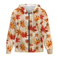 thumbnail image 4 of Renewold Maple Leaf Orange Womens Full Zip Oversized Hoodies Long Sleeve Cardigan Fashion Pullover Jackets Loose Fit Sweatshirt Hoodie Graphic Hoodie Trendy Fall Clothing for Leggings, XS, 4 of 7