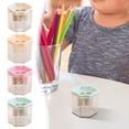thumbnail image 1 of ZZkhGO Double Hole Pencil Sharpener, Cute Hexagonal Manual Pencil Sharpener, Compact Plastic Sharpener with Stainless Steel Blade for Home Travel, 1 of 7