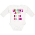 thumbnail image 3 of Inktastic Worlds Best Little Sister Girls Long Sleeve Baby Bodysuit, 3 of 5