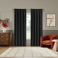thumbnail image 6 of Sun Zero Bronte Floral Jacquard 100% Blackout Rod Pocket Curtain Panel, 50"W X 84"L, Black, 6 of 8