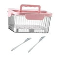 thumbnail image 4 of GROWTH TANK Fruit Lunch Box Multifunction Food Lunch Container for Office Camping Picnic Pink 600ml, 4 of 9