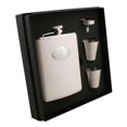 thumbnail image 1 of Brilliance Silver Snake skin Design 6 oz Deluxe Flask Gift Set, 1 of 1