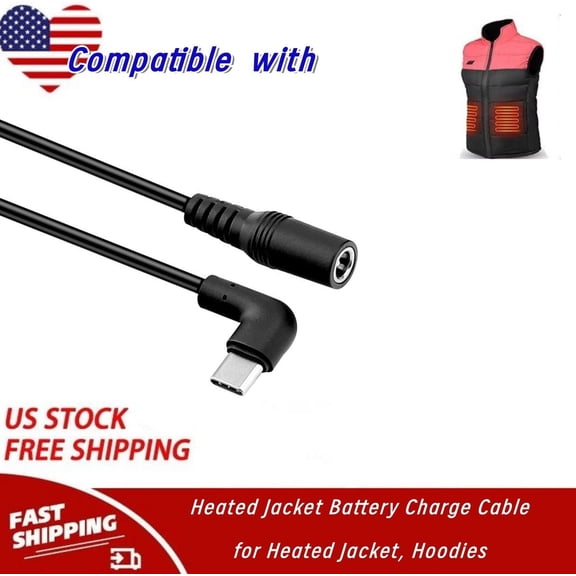 9V Heated Jacket Battery Charger Cable Compatible with 7.4V 8.4V Heated Jacket, Hoodies