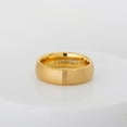thumbnail image 4 of 6mm Dome Tungsten Ring - Brushed Finish Yellow Gold Plated Comfort Fit Tungsten Carbide Wedding Band, 4 of 5
