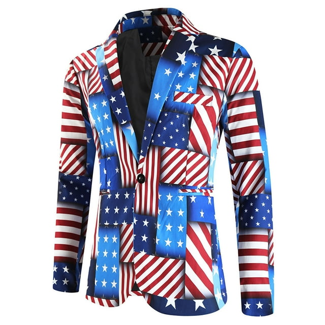 Wzzjkit Vêtements d'Automne Hommes Manches Longues Décontracté Boutons Poches Manteau Imprimé de Noël Blazer