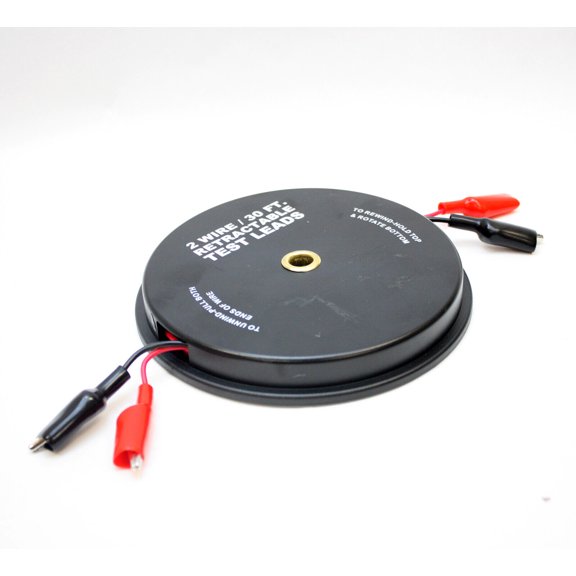 2 Wire 30 Feet Retractable Test Leads 18 Gauge Alligator Clips Probe Reel Tool