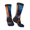 thumbnail image 2 of Kids Crew Socks Novelty Casual Funny Socks for 6-10 Years Old , Trumpet Music Psychedelic, 2 of 5