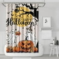 thumbnail image 2 of Halloween Shower Curtain for Bathroom Cute Ghost Bat Pumpkin Shower Curtains with Hooks for Halloween Decoration 72X72 Inch, 2 of 5