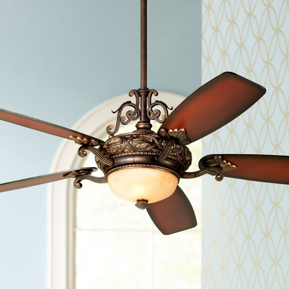 56 Casa Esperanza Vintage Ceiling Fan with Light LED Dimmable Remote Control Bronze Gold Shaded