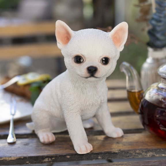 SOREAL White Chihuahua | Handpainted Decorative Puppy Statue for Home & Garden Decor | Premium Polyresin Dog Statue | Gift for Dog Lovers | Weather-Resistant Indoor/Outdoor Decor