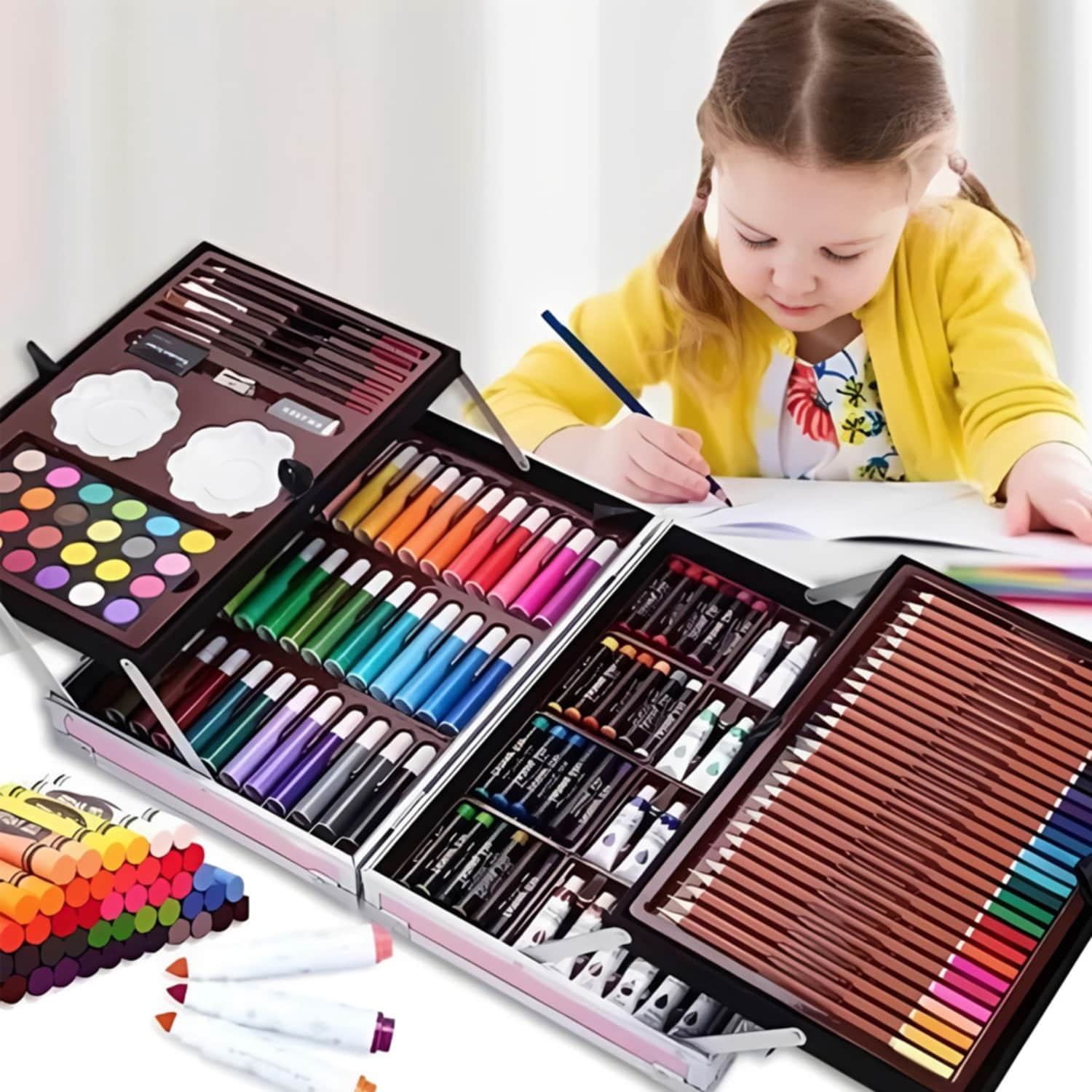 150PCS Art Drawing Set Kit For Kids Children Teens Adults Supplies Paint Pencil
