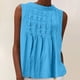 thumbnail image 2 of Tops para mujer,Blusa de lino para mujer, blusa plisada con cuello en V, mezcla de algodón y lino, camiseta holgada de manga larga para uso informal, sopatenor, 2 of 9
