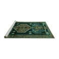 thumbnail image 2 of Ahgly Company Machine Washable Indoor Square Animal Turquoise Blue Traditional Area Rugs, 7' Square, 2 of 4