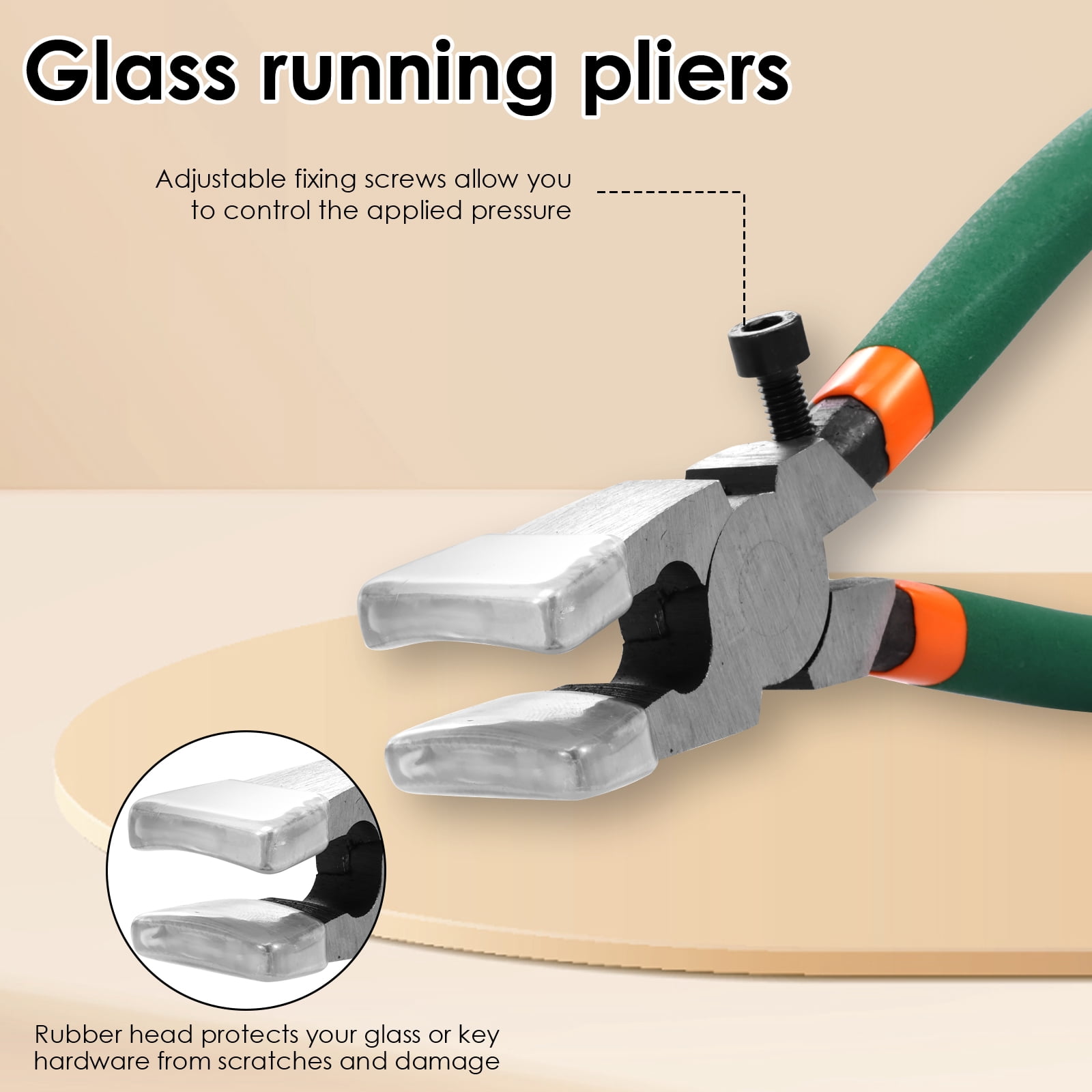 AEVXKHI Glass Cutting Tool, Iron Mosaic Cutter Tool, Control Glass Tile Nippers Curved Jaws Mosaic Tools, Smooth Cutting Tile Cutter Pliers