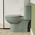 thumbnail image 2 of One-Piece Toilet,Powerful & Quiet Dual Flush Modern Toilet with Comfort Chair Seat,1.1/1.6 GPF,Green, 2 of 9