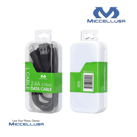 S70 Miccell Data Cable 3.3ft (VQ-D03) Acrylic pack (L-BLACK)