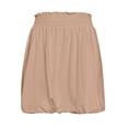 thumbnail image 5 of Gbsyewxs Skirts For Women Mini Skirt High Elastic Waist Solid Color Soft Elegant Summer Women'S Skirts Khaki, 5 of 5