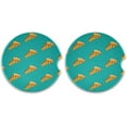 thumbnail image 2 of FREEAMG Cartoon Pizza Car Coasters 2 PCS Drinks Absorbent Ceramic Stone Car Coasters with Fingertip Grip Car Cup Holder Coasters, 2 of 6