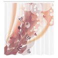 thumbnail image 2 of Ambesonne Floral Shower Curtain, Spring Themed Butterfly Leaf, 69"Wx84"L, Peach White, 2 of 4
