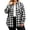 Black, variant on Horkkom Cotton Button Down Shirts for Women Loose Long Sleeve Plaid Print Flannel Shirts Casual Fall Lapel Tops with Pockets XXL