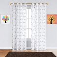 thumbnail image 3 of Warm Home Designs Pair of 2 Sheer White Faux-Linen'standard Size Curtain Panels with Beautiful Charcoal Color Stitched Leaf Embroidery. Each Grommet Drape is 54" (Width) x 84" (Length). M Charcoal 84, 3 of 6