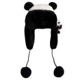 thumbnail image 1 of 1 gorro de panda para mujer, cálido para otoño e invierno, con protección para las orejas de felpa para estudiantes, 1 of 5