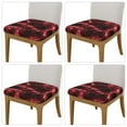 thumbnail image 2 of KLL Red Line Pattern Seat Covers for Dining Room Chairs,Washable Chair Seat Chair Covers Seat Protector-Four Pieces, 2 of 7