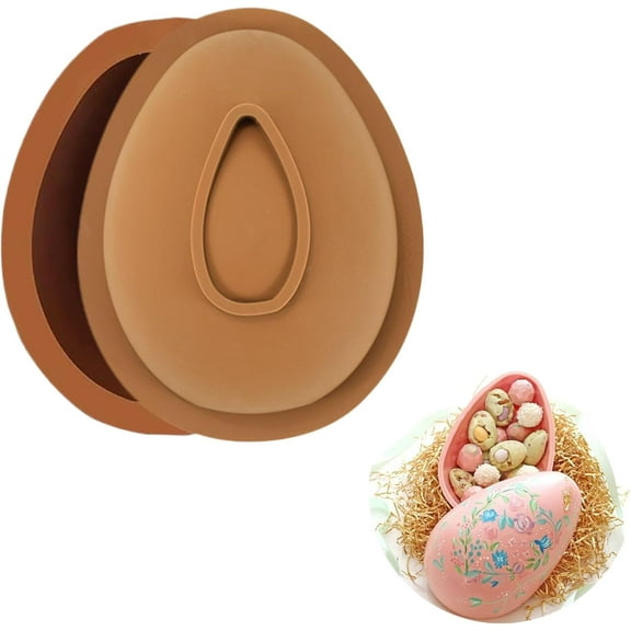 Silicone Egg Molds Chocolate Molds:2Pcs Easter Egg Mold,3D Breakable Easter Chocolate Molds,Non-Stick DIY Silicone Baking Mold,Egg Mold for Candy Cake Jelly (A)