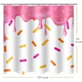 thumbnail image 4 of Donut Shower Curtain Colorful Pink Dessert Bathroom Decorated with Delicious Food Bakery Themed Melting Ice Cream Shower Curtain Bathroom Set 71x72in YLLGSE075, 4 of 6