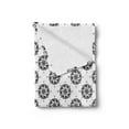 thumbnail image 2 of Compass Soft Flannel Fleece Throw Blanket, Explore the Ocean Theme with Monochrome Discovery Sea Journey Adventure, Cozy Plush for Indoor and Outdoor Use, 50" x 70", Black White, by Ambesonne, 2 of 5