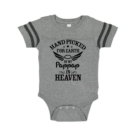 

Inktastic Handpicked for Earth By My Pappap in Heaven with Angel Wings Gift Baby Boy or Baby Girl Bodysuit