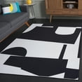 thumbnail image 3 of SAFAVIEH Malibu Asteria Abstract Polyester Machine Washable Area Rug, Black/Ivory, 4' x 6', 3 of 13