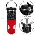 thumbnail image 5 of 30 oz Tumbler with Handle and Flip Straw，Stainless Steel Double Wall Insulated Travel Bottle with Top Handle Lid, Spill-Proof Tumbler with Straw and Handle for Men Women, 5 of 5