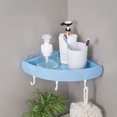 thumbnail image 2 of PVCS Bathroom Triangular Shower Shelf Corner Bath Storage Holder Organizer Rack Blue, 2 of 6
