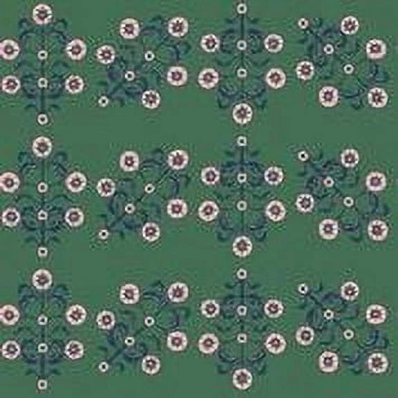Tempaper x Novogratz Block Print Floral Green Peel and Stick Wallpaper, 20.5" x 16.5'
