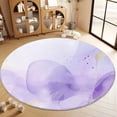 thumbnail image 2 of Round Rug 8x8ft Abstract Purple Pattern Soft Fluffy Round Area Rug, Washable Non-Slip Floor Carpet for Living Room Bedroom Kids Room Bathroom, Easy Care, 2 of 7