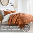 thumbnail image 4 of HORIMOTE HOME 100% Cotton Quilt King Size Burnt Orange Bedspread, Pre-Washed 3-Piece Cozy Lightweight Decorative Bedding Cover Coverlet Set with 2 Shams in Geometric Pattern for All Season, 4 of 4