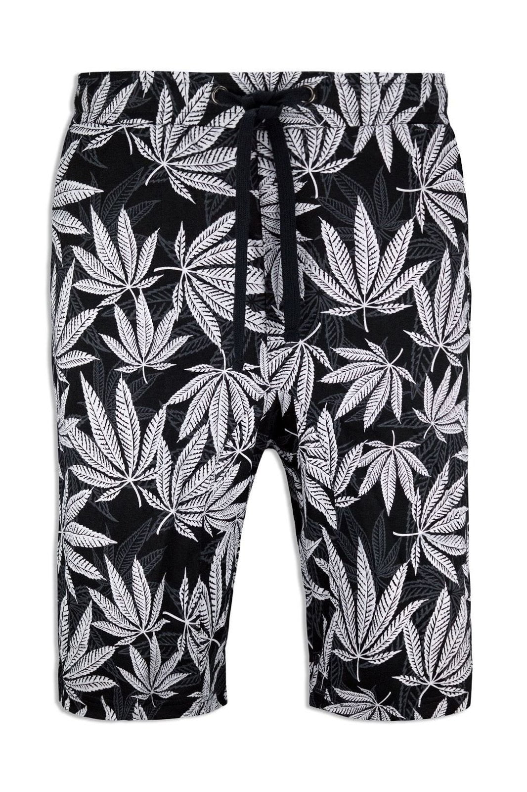 Pot Weed Leaf Pattern Mens Beach Board Shorts Swim Trunks Casual Gym Home Pants with Pocket
