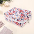 thumbnail image 3 of 1 Pc Bolsa de Cosméticos Octagonal de Flores para Mujeres para Vacaciones y Viajes de Negocios de Poliéster Azul, Rojo, 3 of 3
