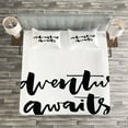 thumbnail image 3 of Ambesonne Adventure Quilted Bedspread Set 3 Pcs, Life Travel Journey, Queen Size, Black White, 3 of 3