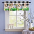 thumbnail image 4 of Valance Curtains for Kitchen Windows Happy Easter Spring Floral with Bunny Rod Pocket Valance Colorful Eggs and Black Burlap Short Window Curtain Topper for Bedroom Living Room 42x12in,1&nbsp;Panel, 4 of 9