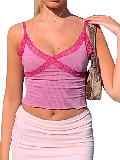 Pink lace tank top Clearance