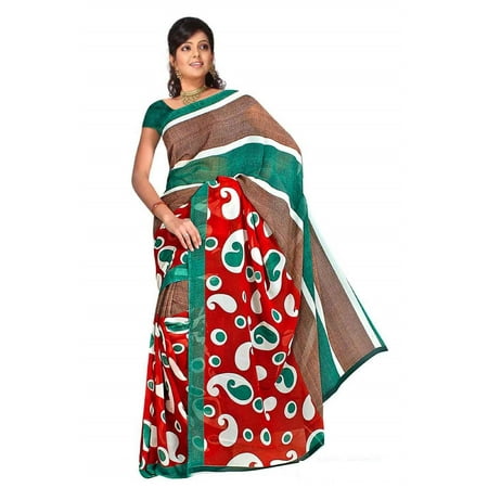 - Bhagwati Georgette Printed Casual Saree Sari Bellydance fabric