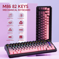 thumbnail image 2 of ATTACK SHARK M86 82 Keys Wireless Mechanical Keyboard, 75% Gasket Hot Swappable Custom Keyboard, Side Printed PBT Keycaps, RGB Backlit, Pre-lubed Switches, BT/2.4GHz/ Wired Mechanical Gaming Keyboard, 2 of 6