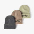 thumbnail image 3 of Gorro de lana para mujer, estilo otoño e invierno, gorro de moda con punta fría y letras bordadas, gorro de punto cálido para hombre, 3 of 6