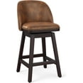thumbnail image 5 of Dycanpo Swivel Bar Stool, 26" Counter Height Bar Stools with Back & footrest for Kitchen, Brown, 5 of 8