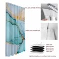 thumbnail image 6 of Turquoise Marble Blackout Curtains for Bedroom/Living Room, Pinch Pleated Black Out Curtains, Farmhouse Abstract Ombre Texture Room Darkening Window Drapes with Hooks 2 Panels, 59"x70", 6 of 8
