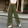 thumbnail image 4 of CHGBMOK Wide Leg Pants Woman Ruched High Waisted Palazzo Pant Summer Fall Flowy Beach Lounge Casual Trouser with Pockets, 4 of 8